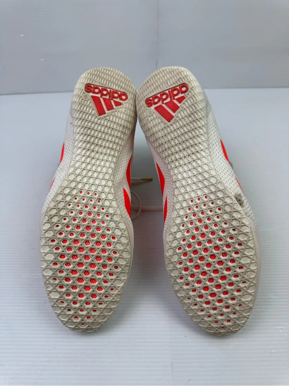 Adidas Speedex 18 Boxing Shoes Men's Sz 7.5 Off-White Solar Red FU8173 Athletic